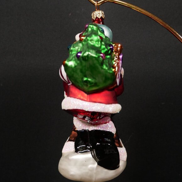 Radko Santa Claus "Shimmy Down" Ornament With Chimney & Gift Bag VTG Rare - Picture 2 of 6